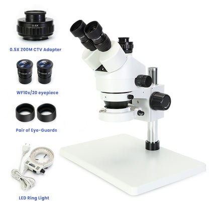 0.7-4.5X zoom trinocular stereo microscope 4K HDMI USB Camera Phone Soldering PCB Repair