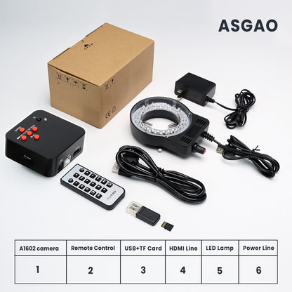 ASGAO 1080P HDMI USB Industrial Video Microscope